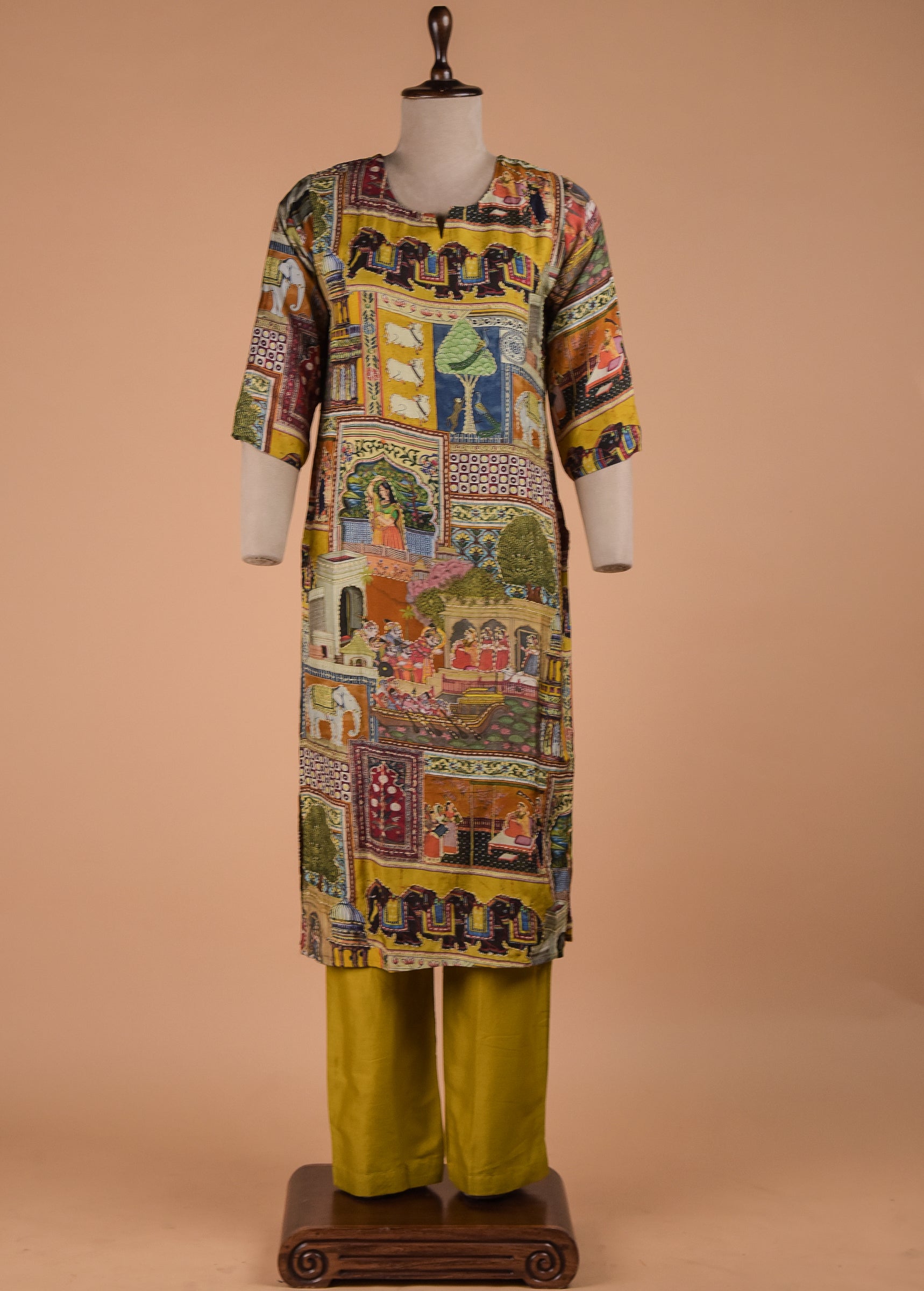 Yellow Cotton Straight Set