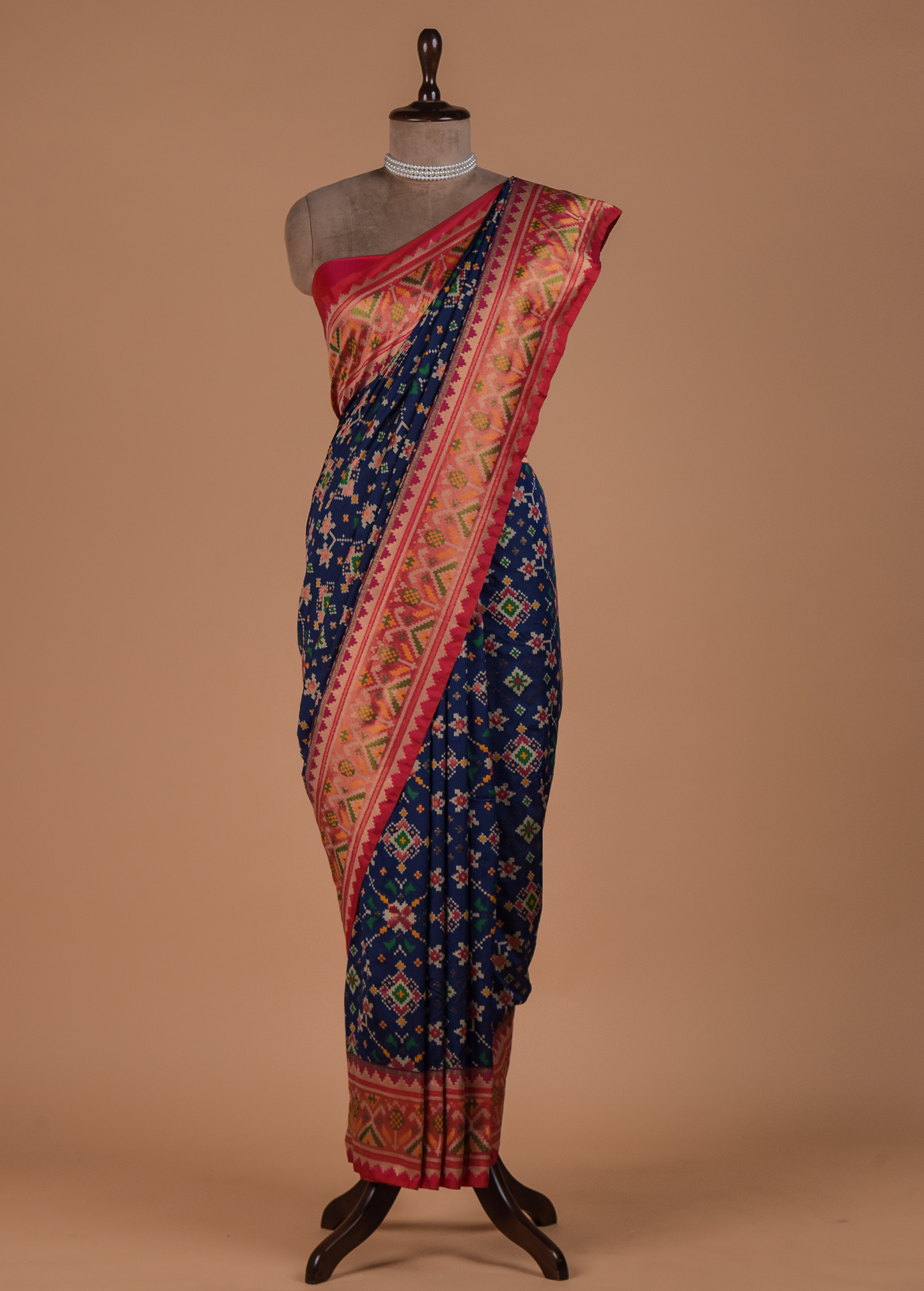 Blue Art Silk Patola Saree