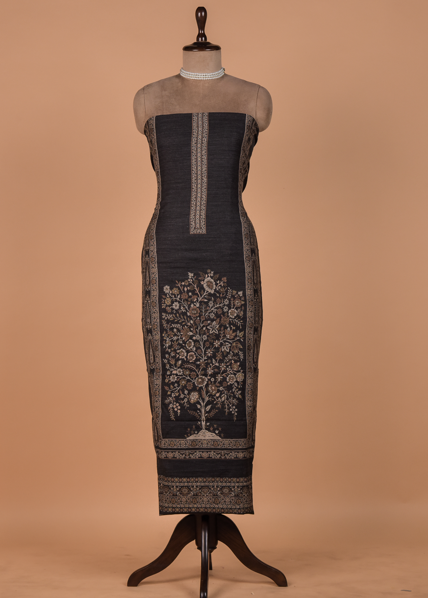 Black Pashmina Dress Material