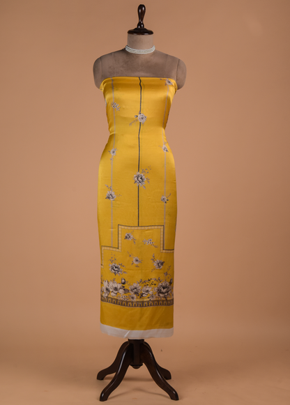 Yellow Satin Dress Material