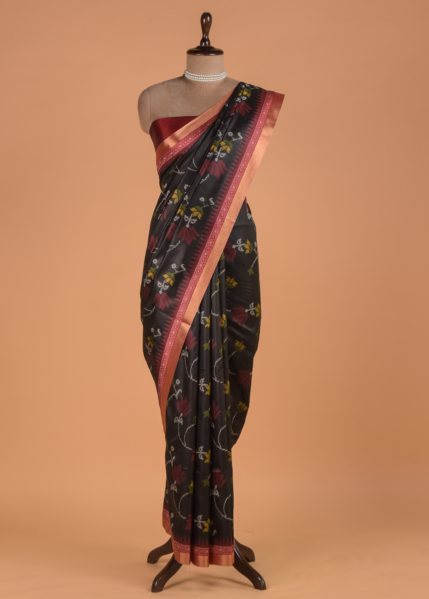Black Art Tussar Patola Saree