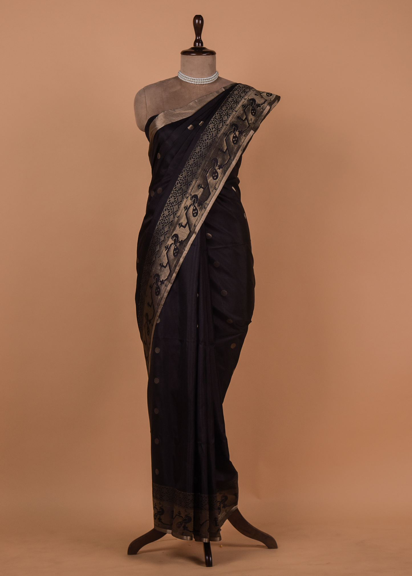 Black Silk Kanjeevaram Saree