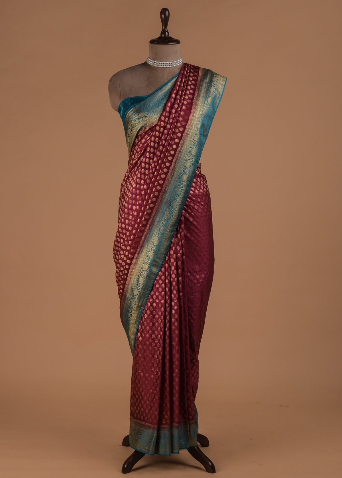 Pink Crepe Silk Banarasi Saree