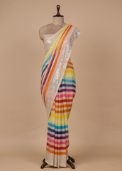 Multicoloured Georgette Bandhani Saree