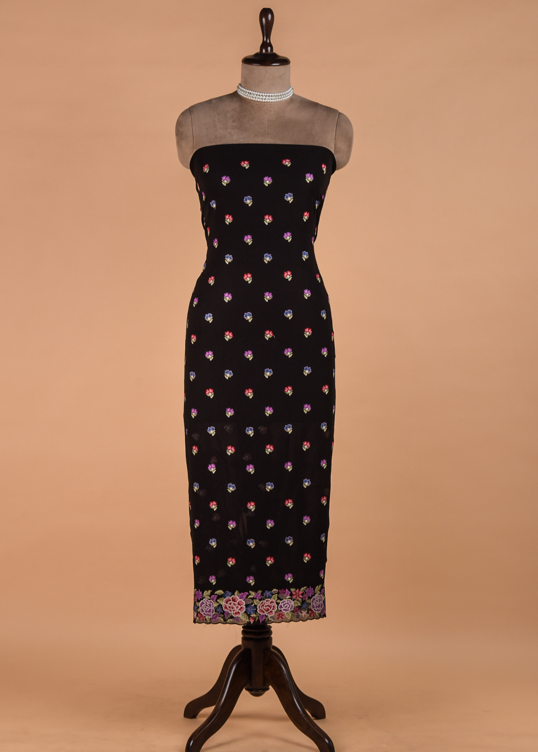 Black Georgette Dress Material - Image 3 | Greenways Delhi