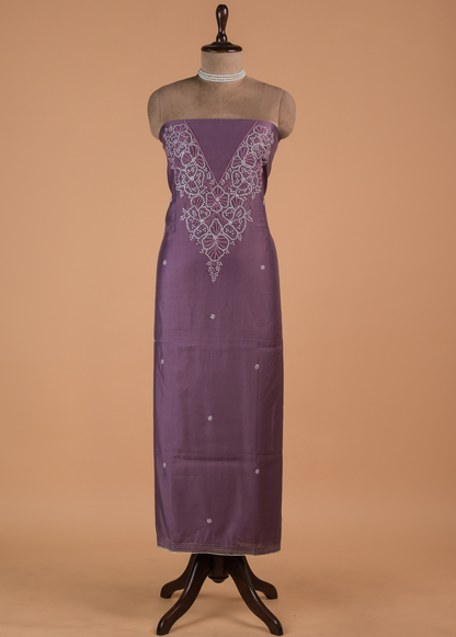 Purple Cotton Dress Material