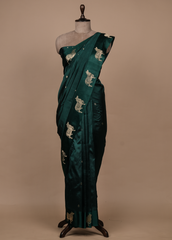 Green Crepe Silk Banarasi Saree