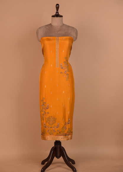 Orange Crepe Dress Material