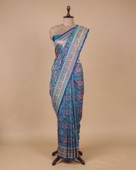 Blue Art Silk Patola Saree