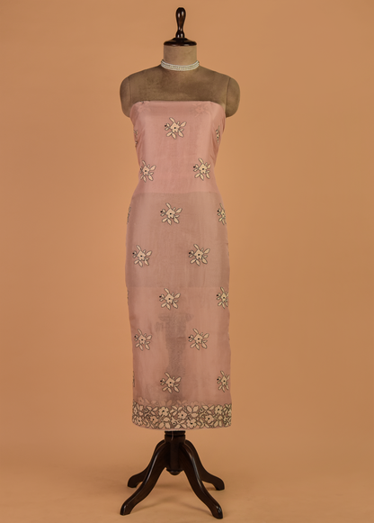 Pink Organza Dress Material | Greenways