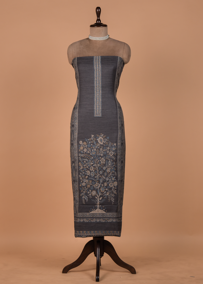 Grey Pashmina Dress Material