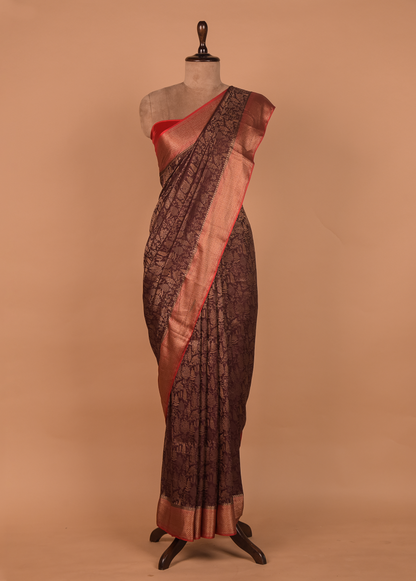 Black Crepe Banarasi Saree