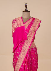 Pink Georgette Bandhani Saree