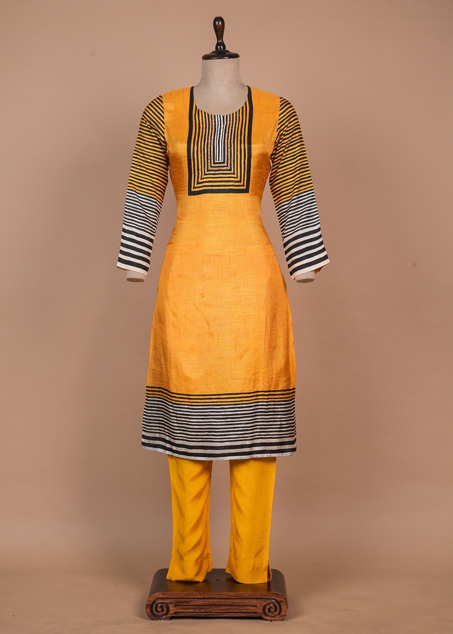 Yellow Muslin Cotton Straight Set