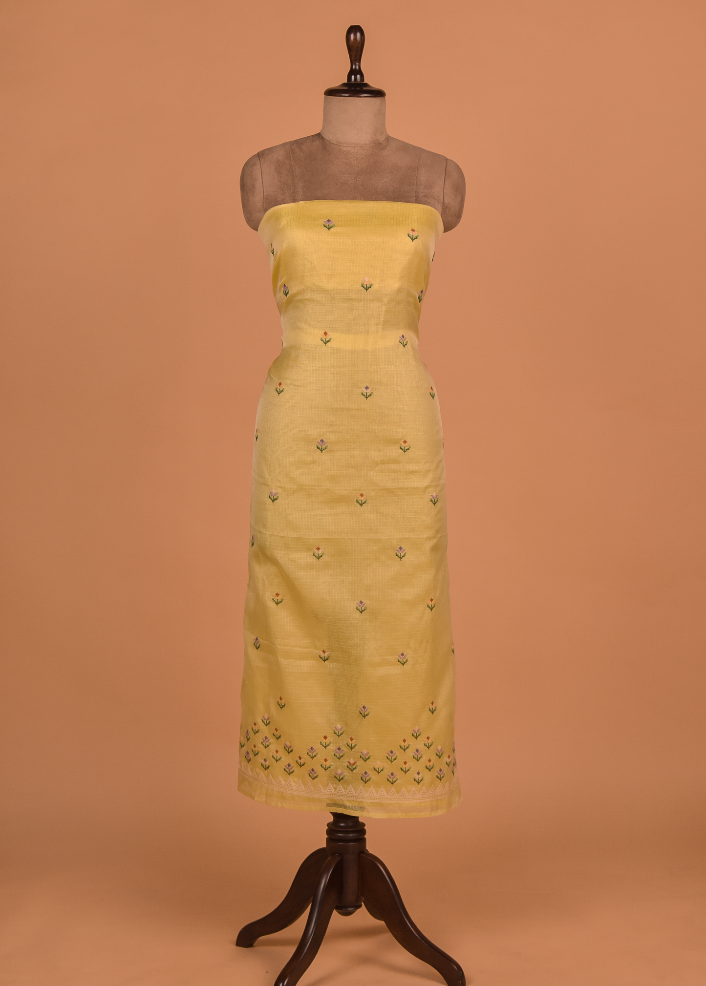 Yellow Kota Cotton Dress Material