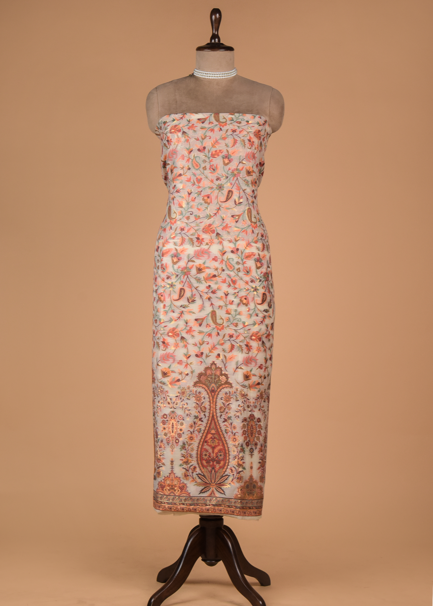 White Cotton Dress Material