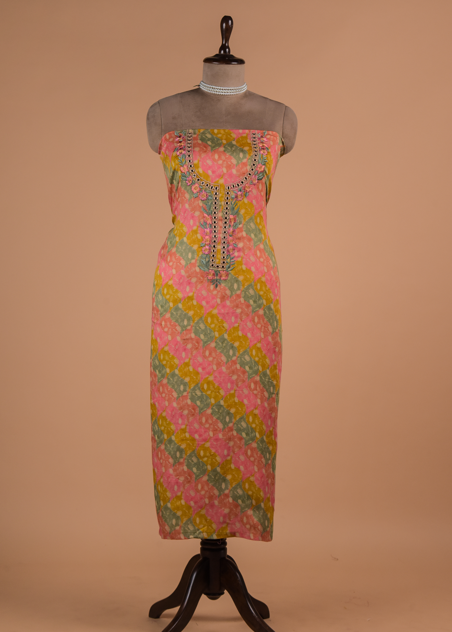 Multicolour Cotton Dress Material | Greenways