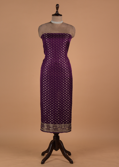 Purple Dola Silk Dress Material