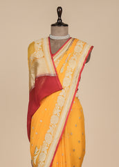 Yellow Georgette Banarasi Saree