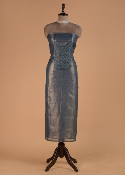 Blue Tissue Dress Material