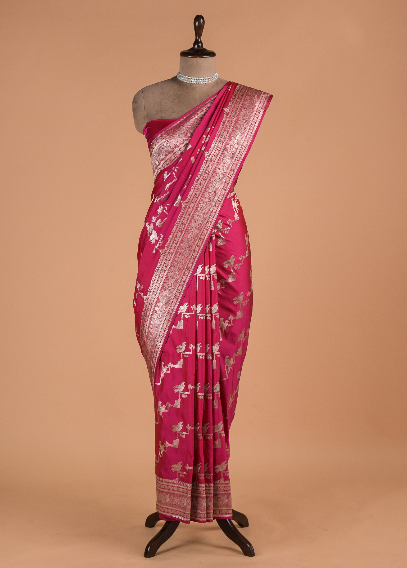 Pink Banarasi Handwoven Art Silk Saree