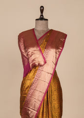 Yellow Silk Kanjeevaram Saree