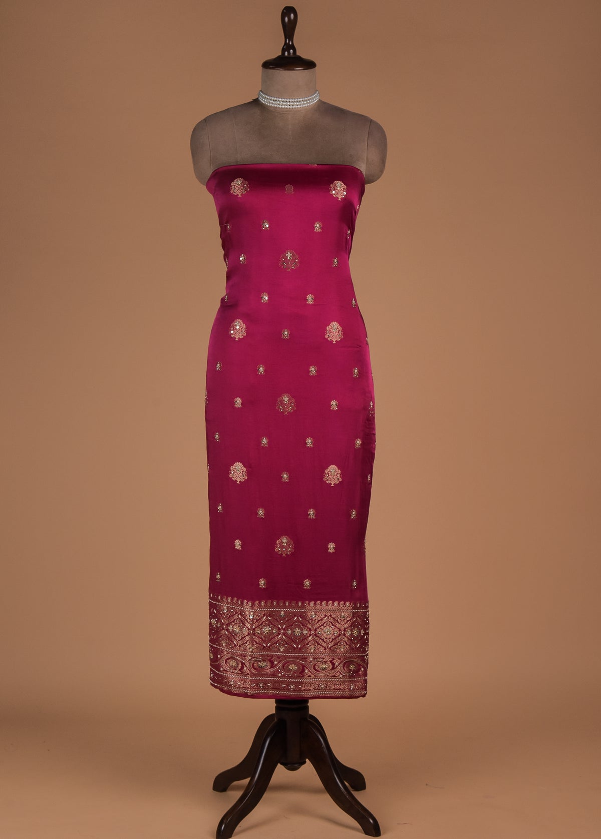 Pink Satin Dress Material