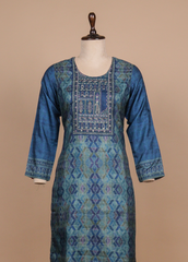 Blue Tussar Straight Set