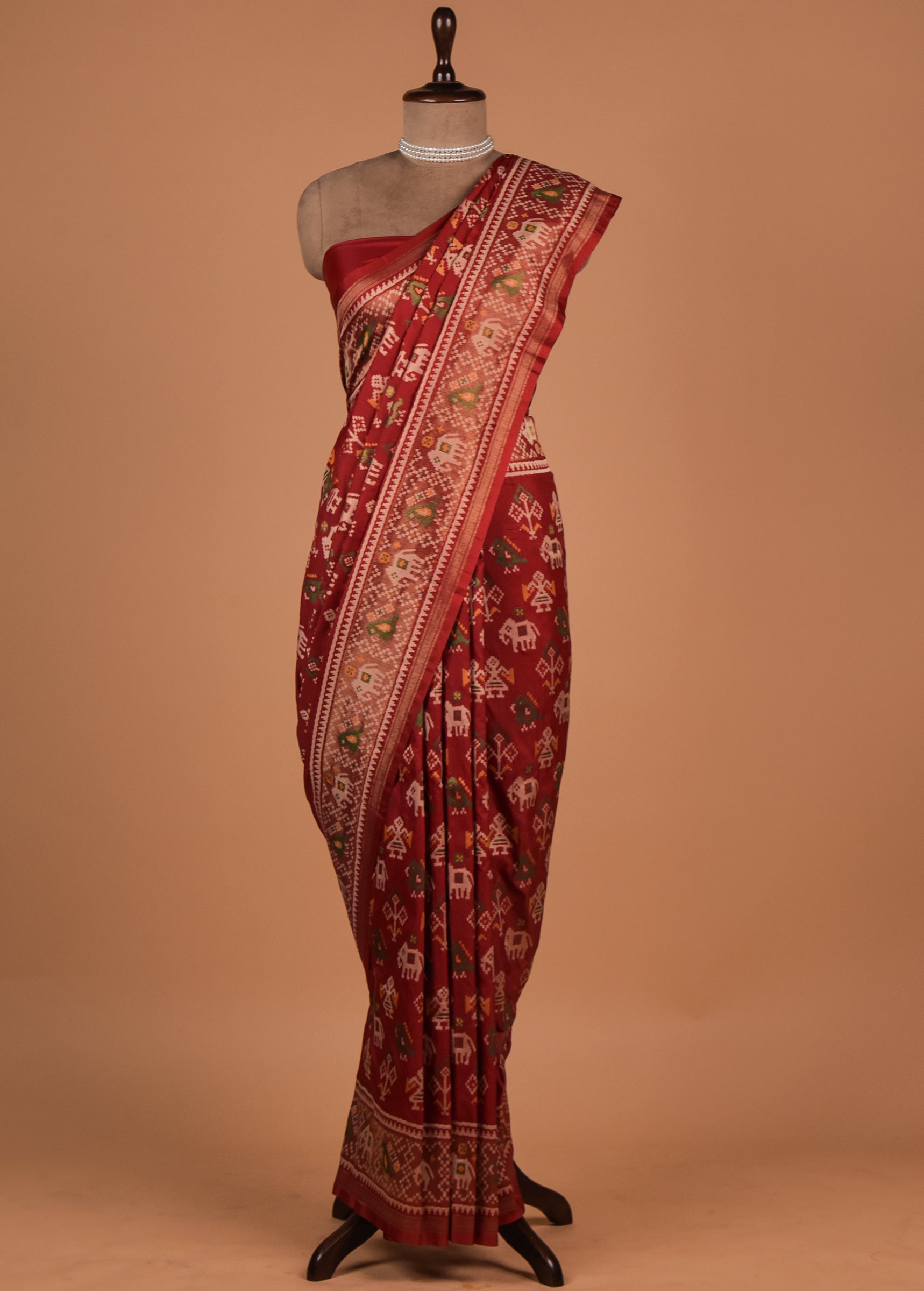 Red Art Silk Patola Saree