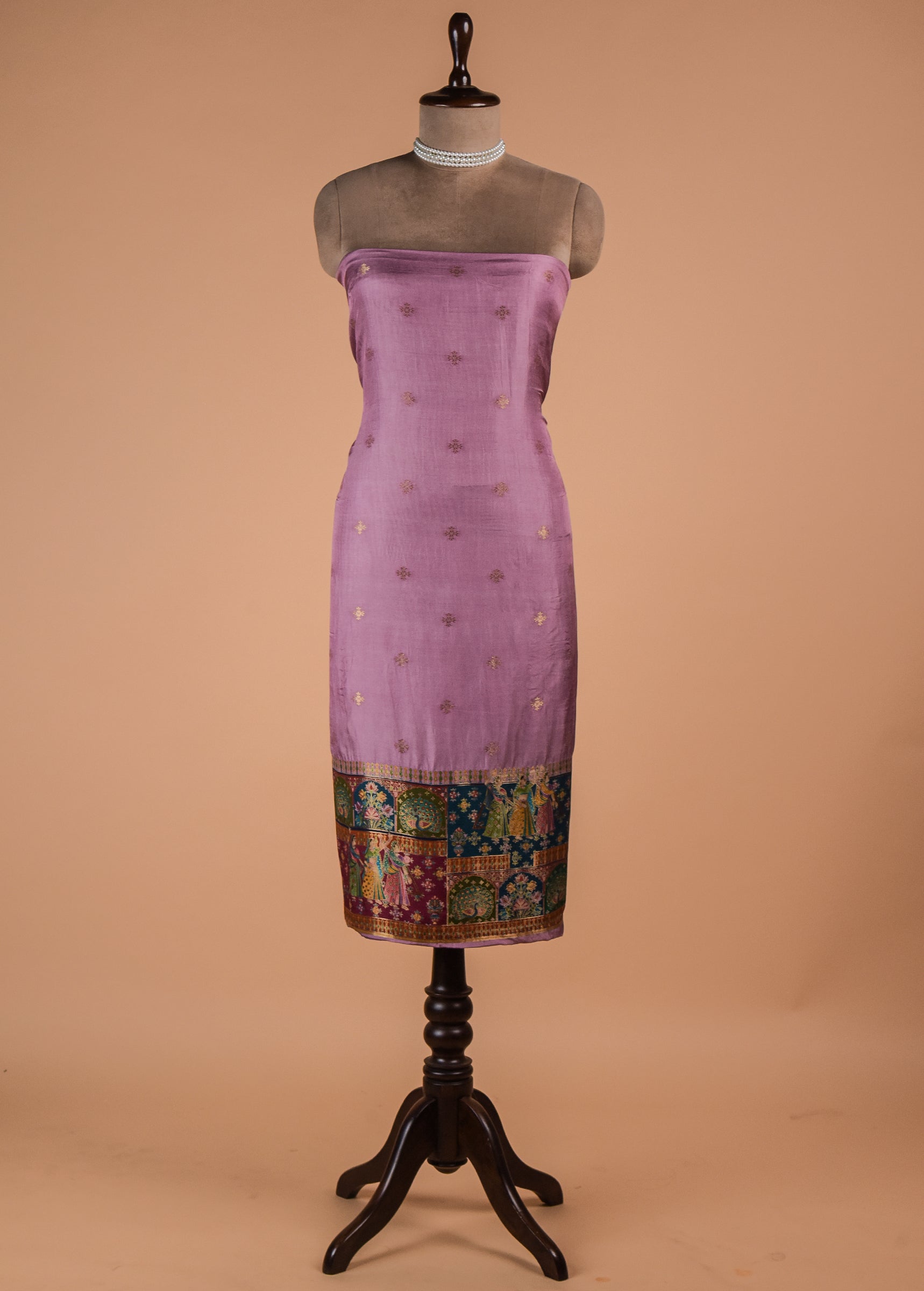 Moave Dola Silk Dress Material