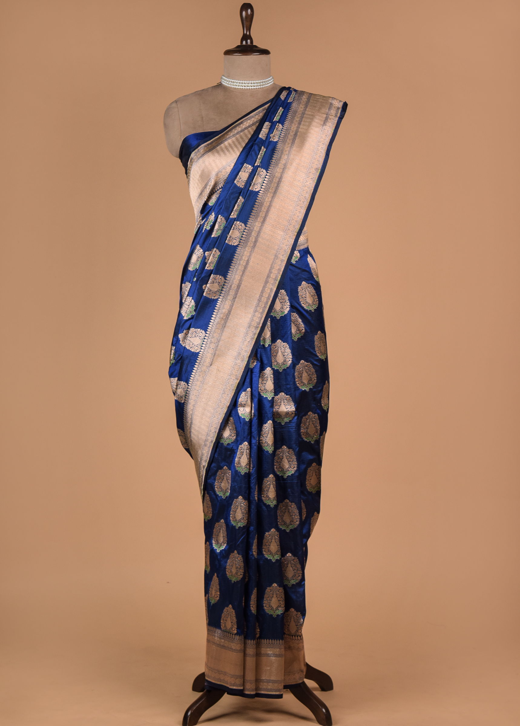 Blue Silk Banarasi Saree