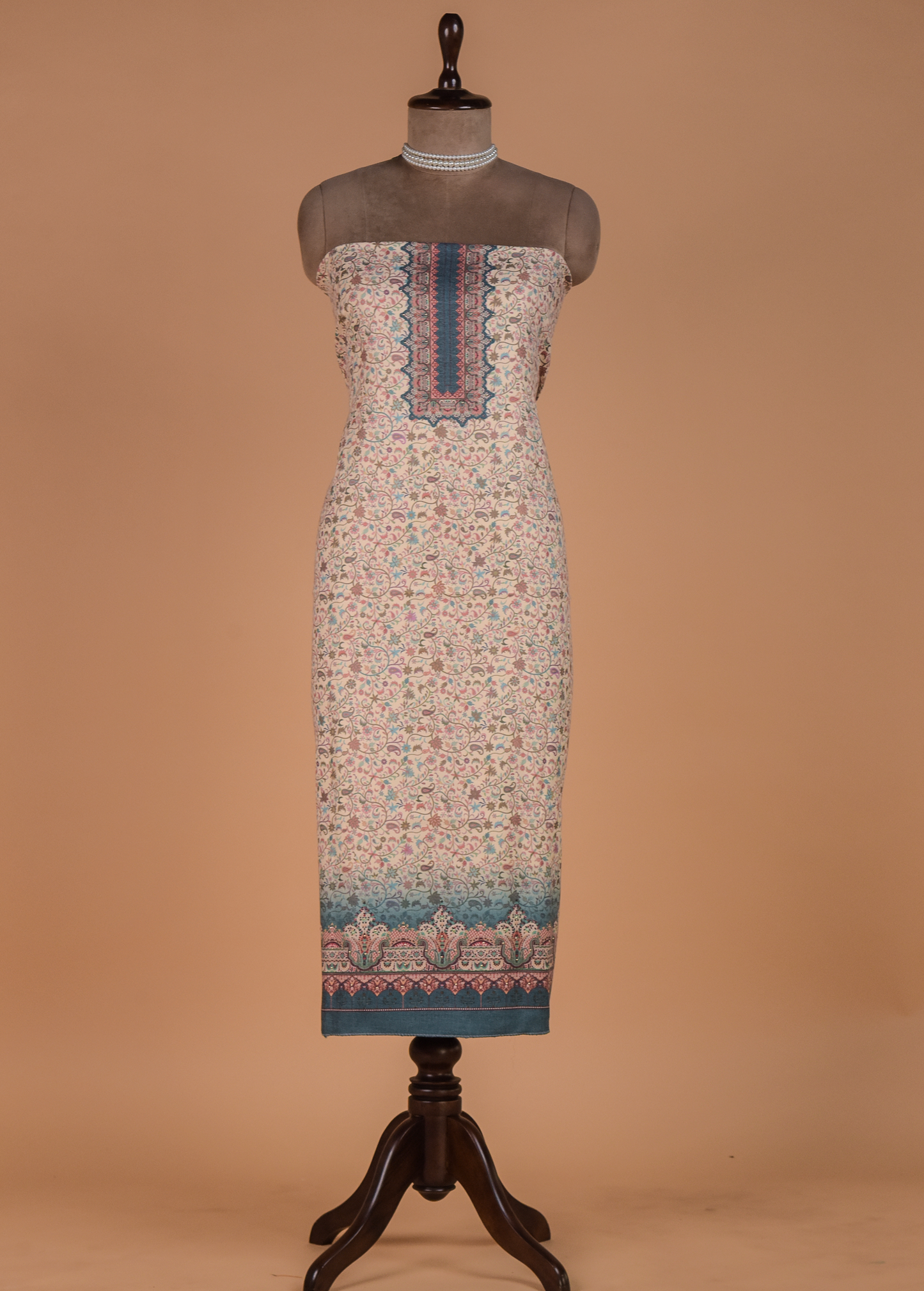 Multicoloured Pashmina Dress Material