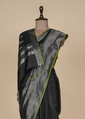 Black Crepe Silk Kanjeevaram Saree