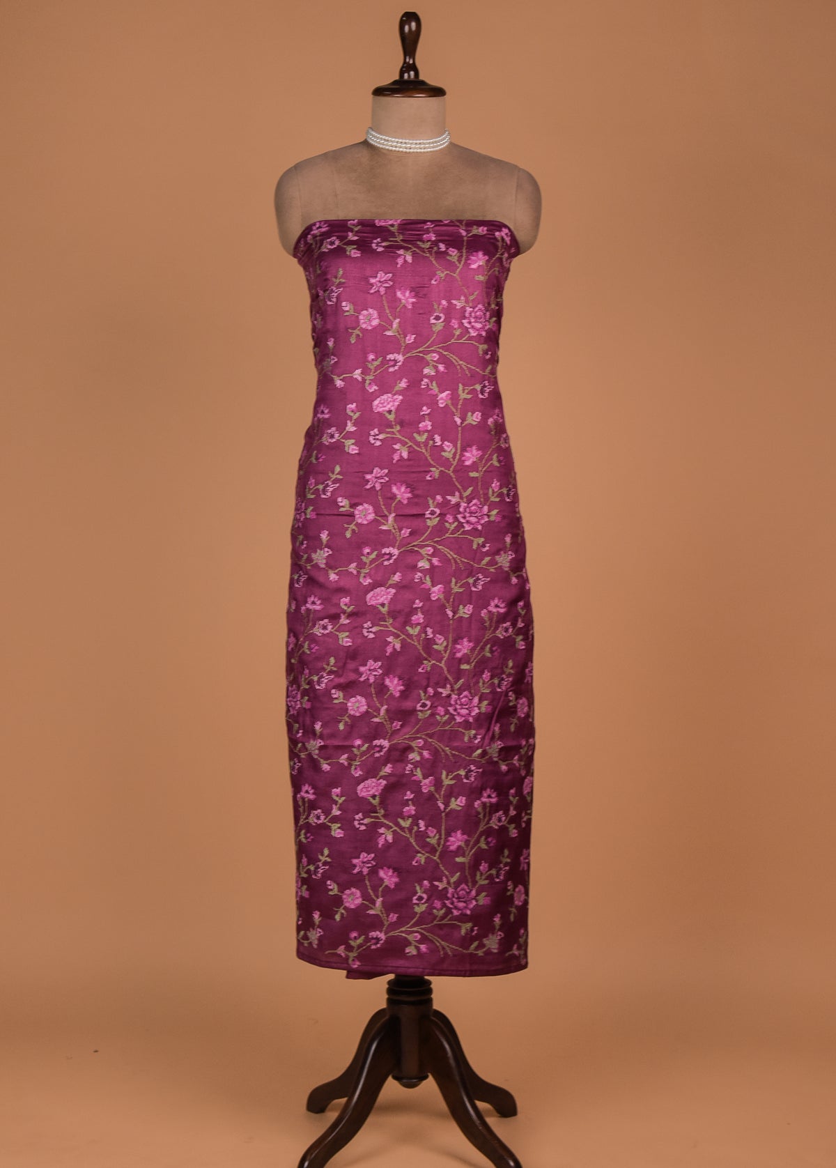 Pink Tussar Dress Material