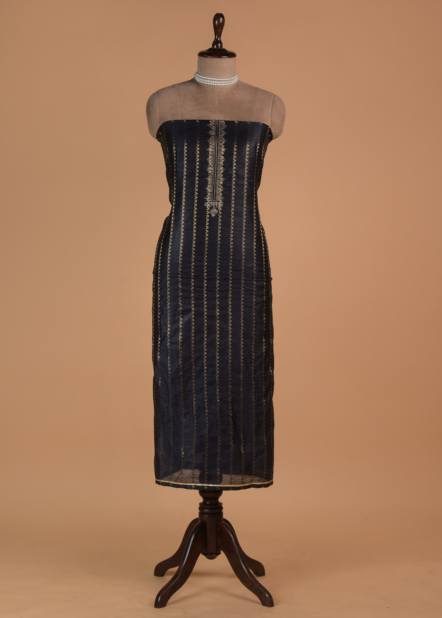 Blue Tussar Dress Material