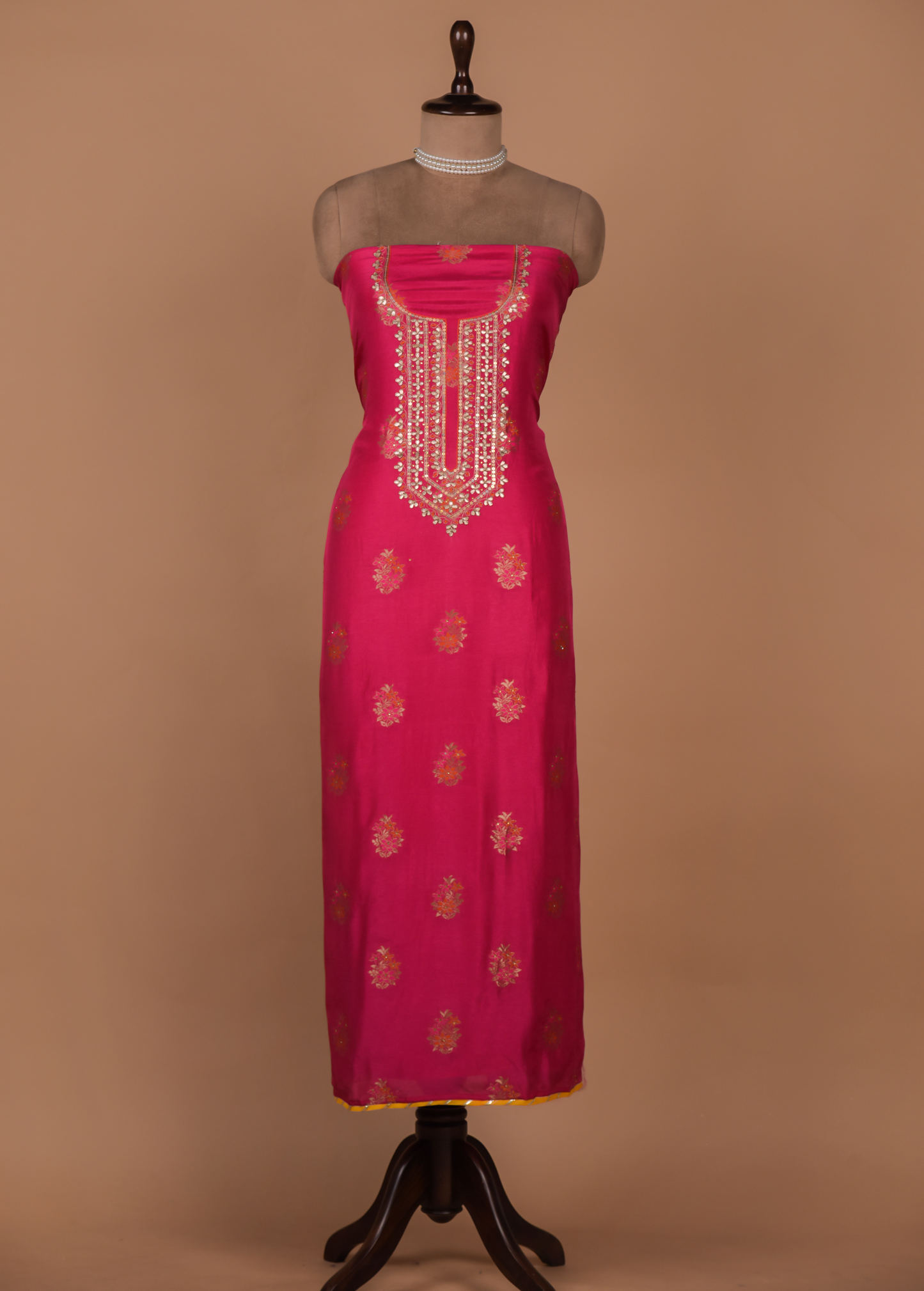 Pink Cotton Silk Dress Material