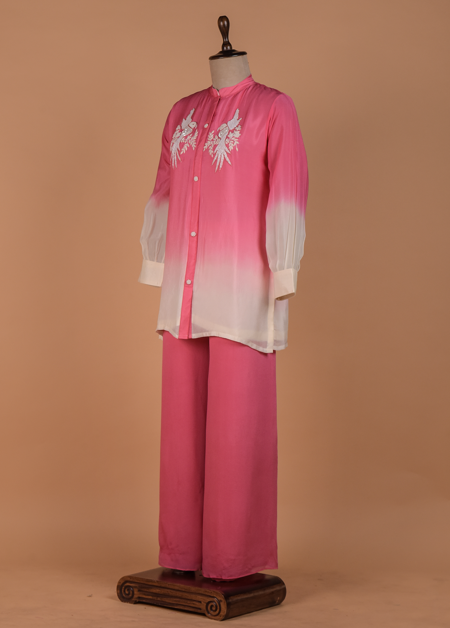 Peach Crepe Coord Set