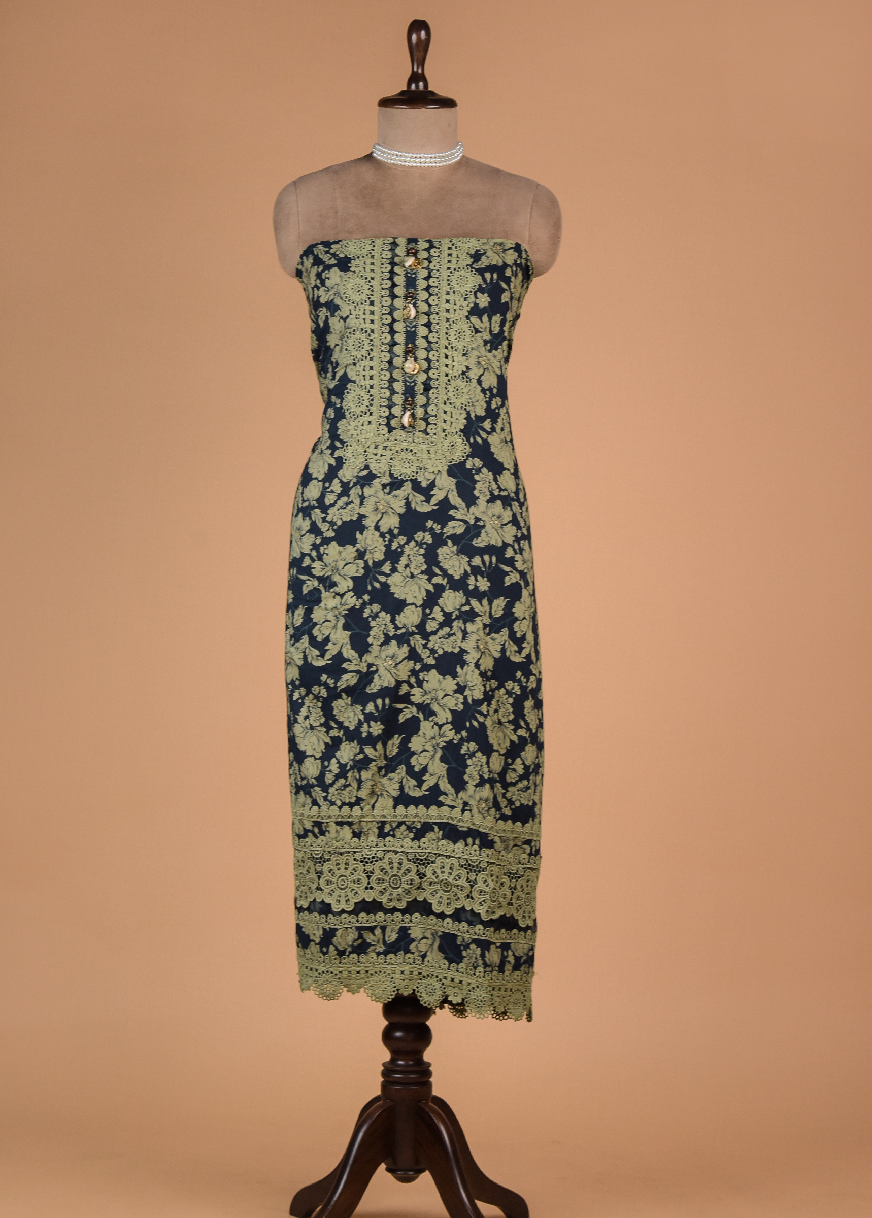 Blue Cotton Dress Material