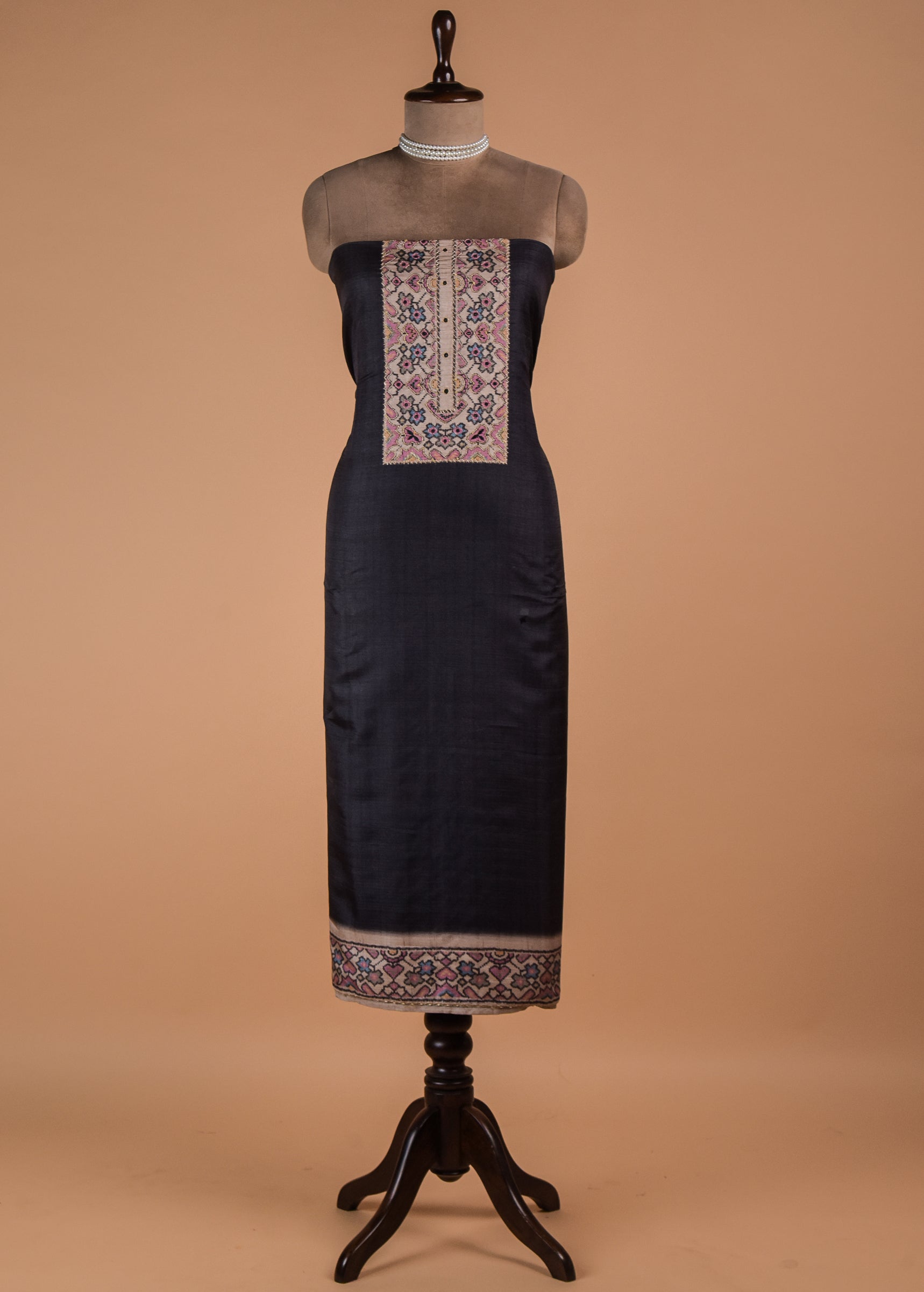 Black Cotton Silk Dress Material