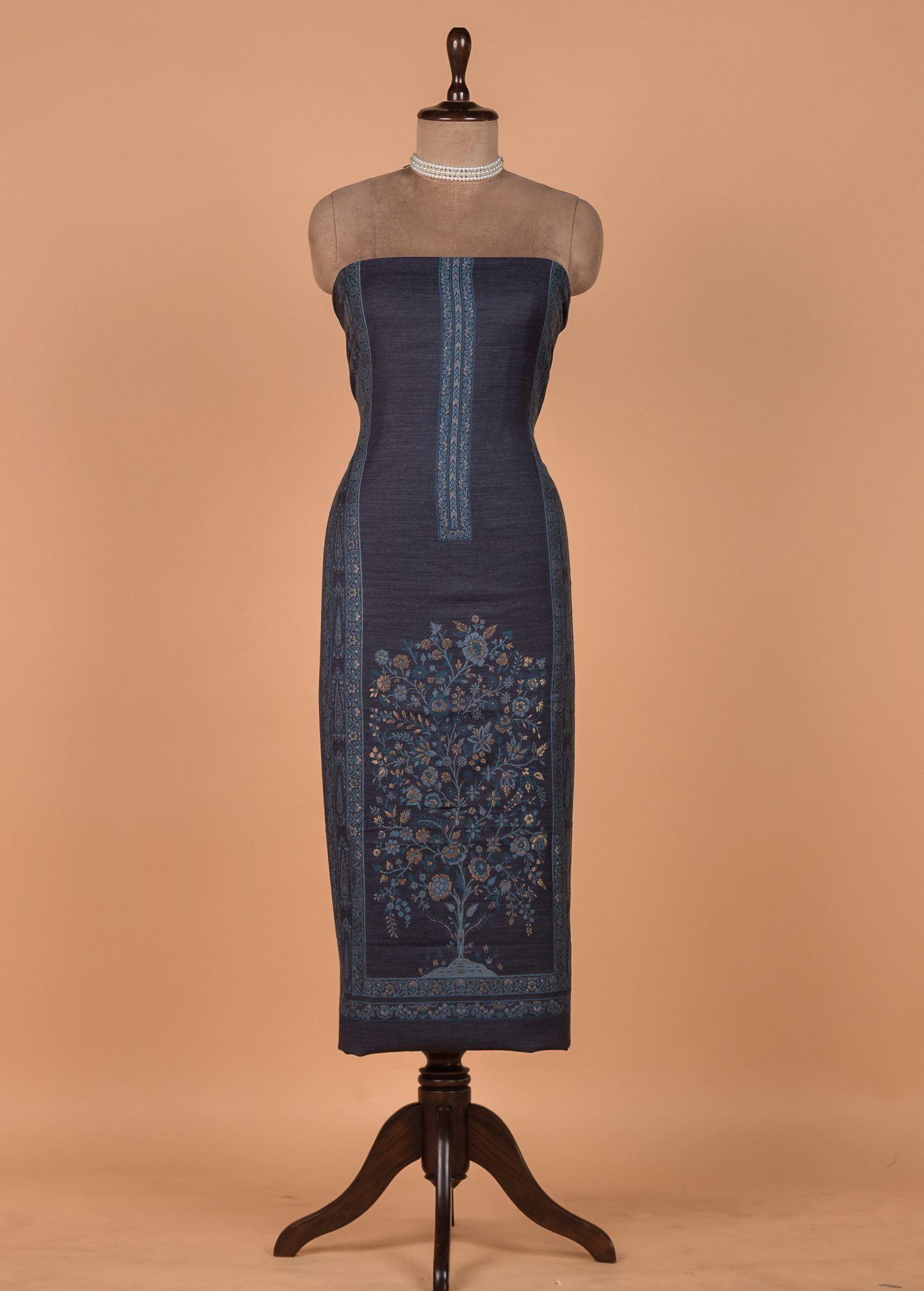 Blue Pashmina Dress Material