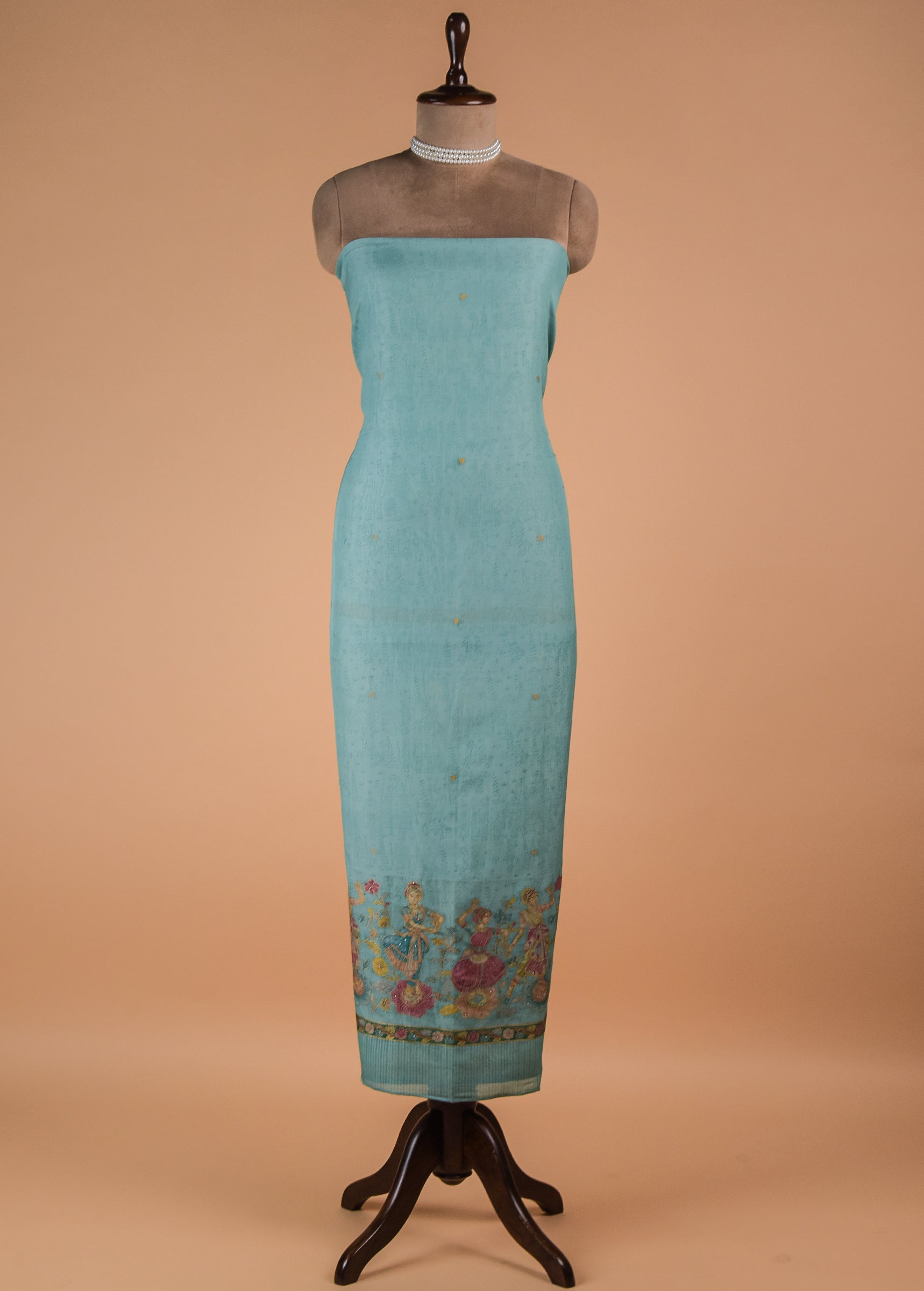 Blue Cotton Silk Dress Material