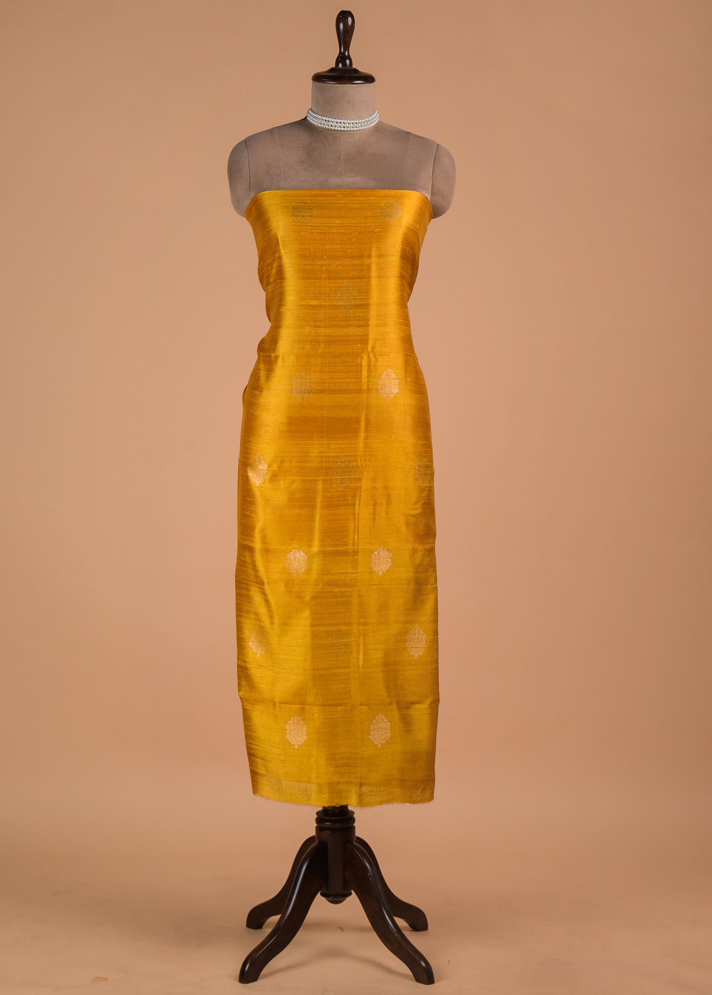 Yellow Silk Dress Material