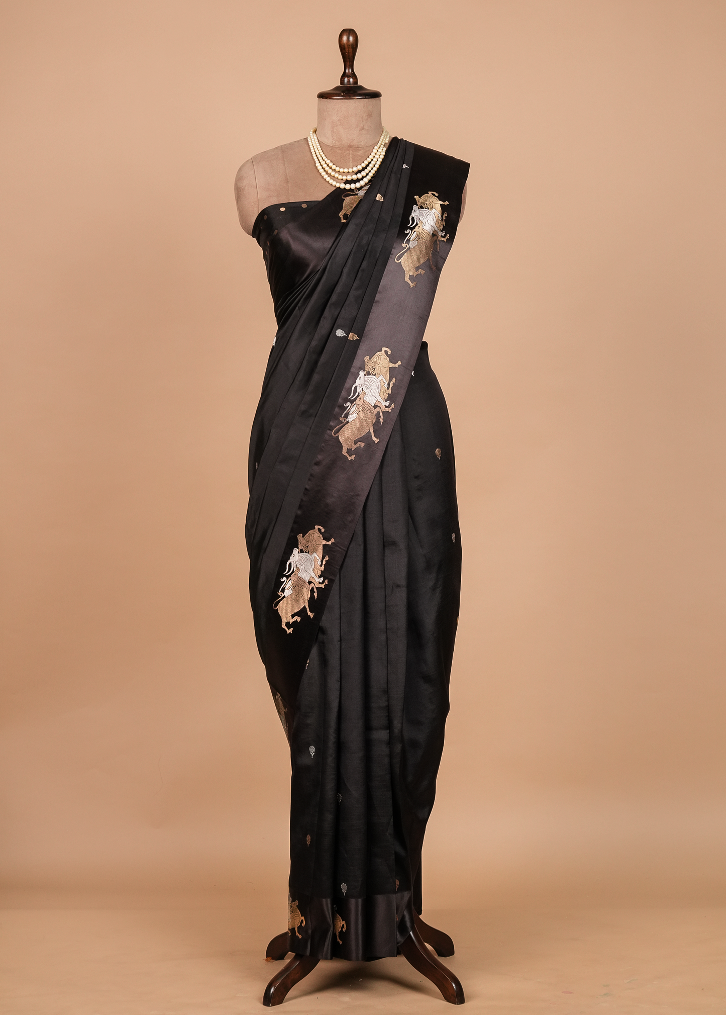 Black Silk Banarasi Saree