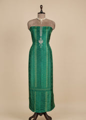 Green Crepe Silk Dress Material