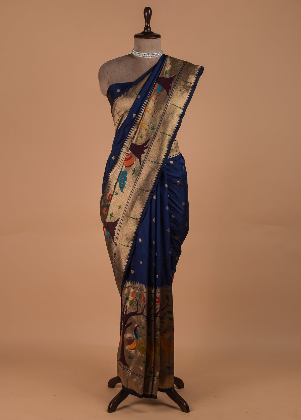 Blue Art Satin Banarasi Saree