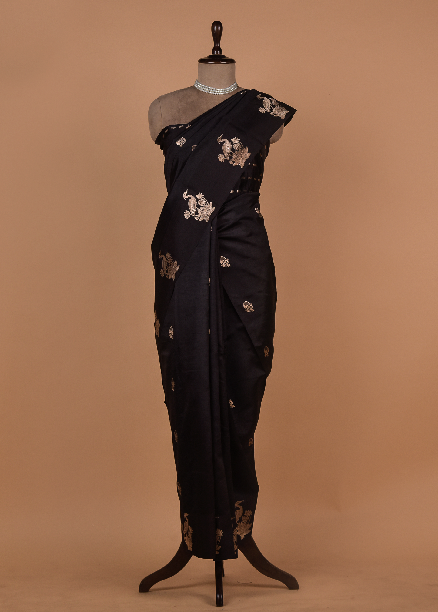 Black Silk Banarasi Saree