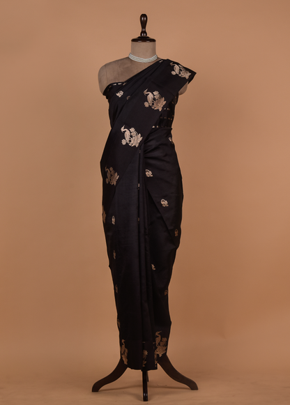Black Silk Banarasi Saree