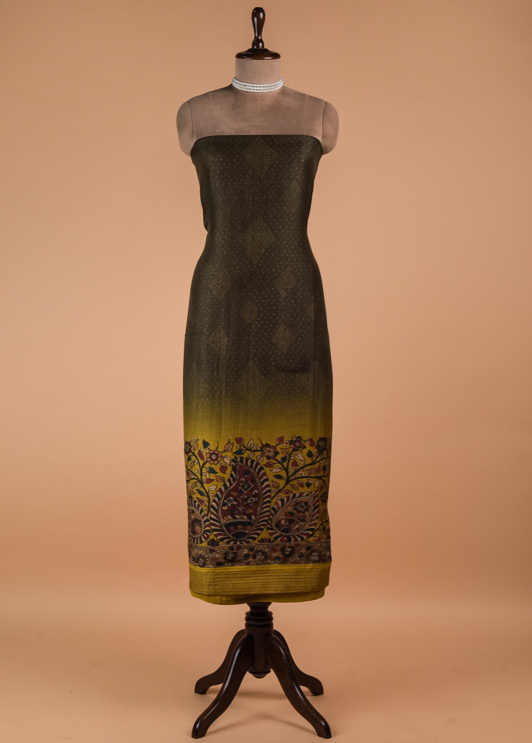 Green Cotton Silk Dress Material