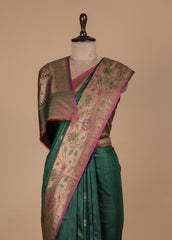 Green Dupion Silk Banarasi Saree