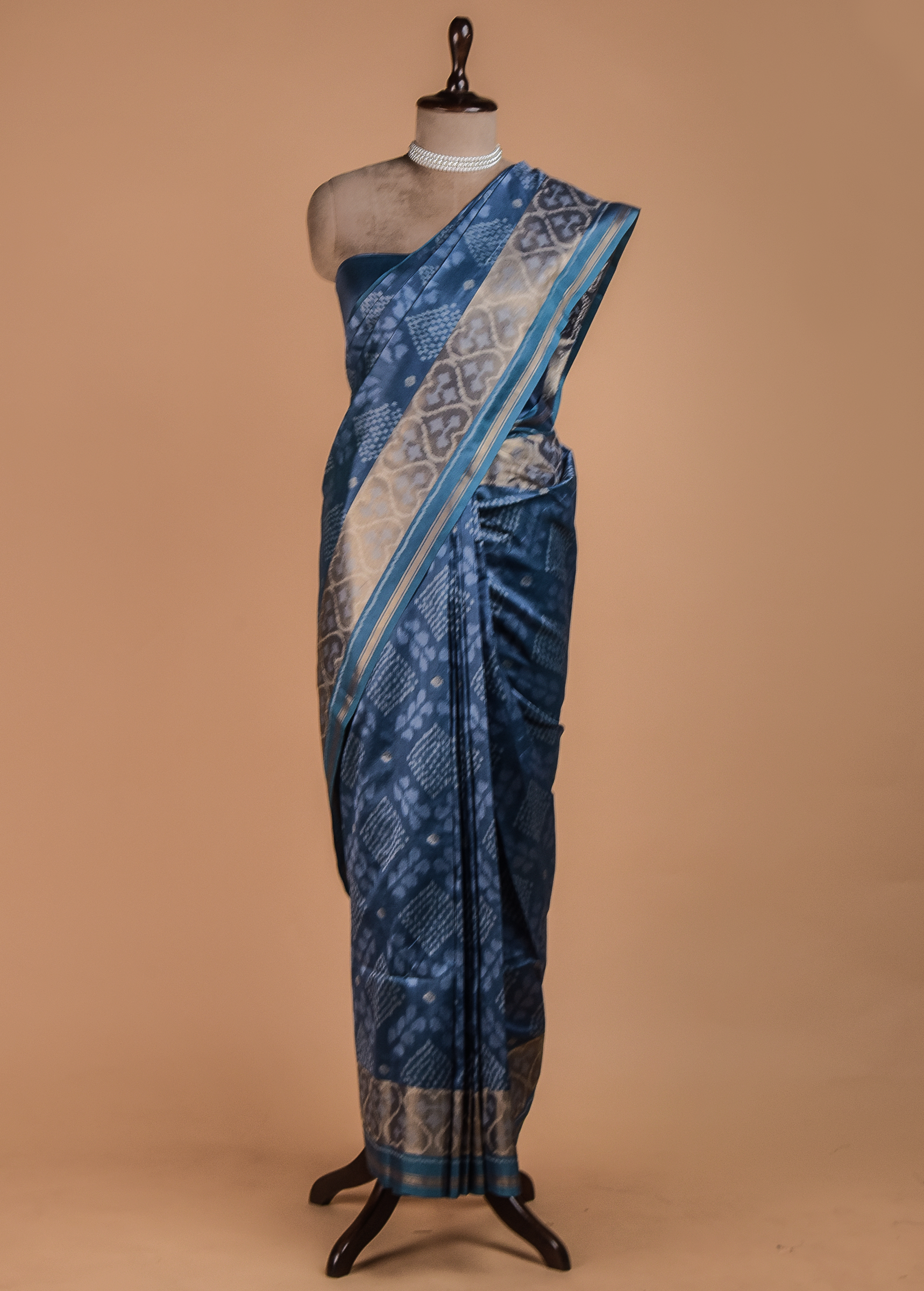 Blue Art Silk Patola Saree